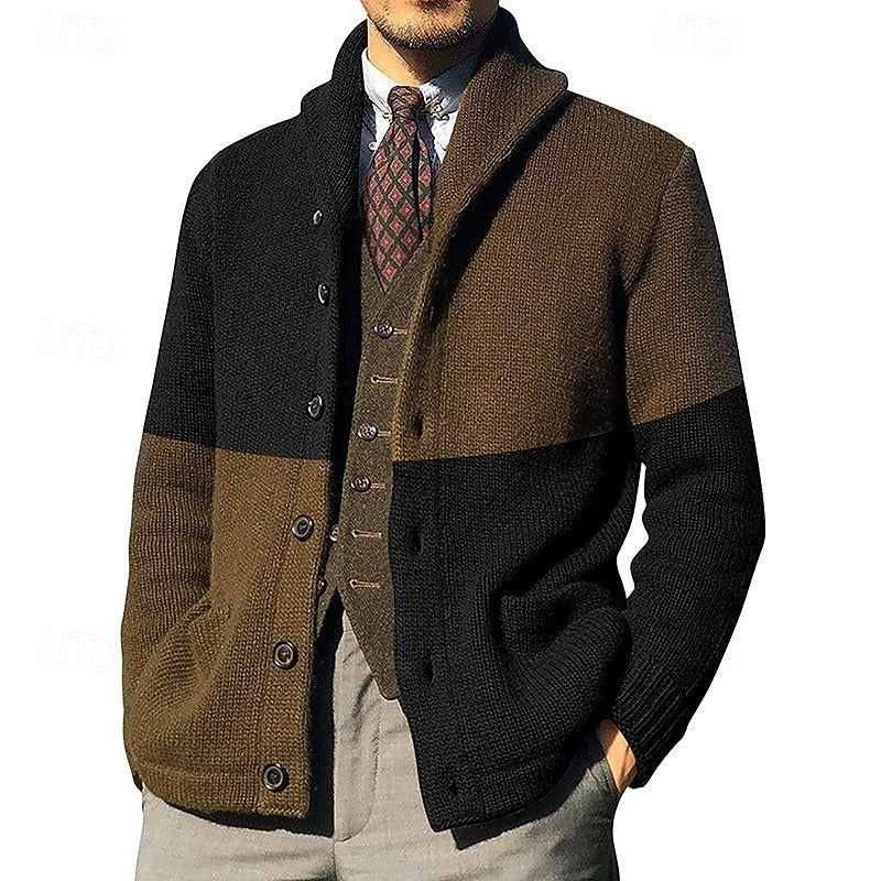 Ulfbert | Herren Strickjacke Colour-Block Cardigan - Image 3