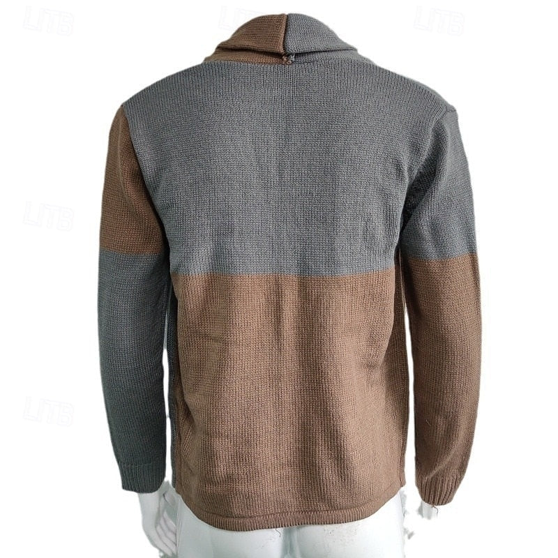 Ulfbert | Herren Strickjacke Colour-Block Cardigan - Image 5