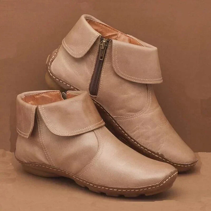 Ulfheira | Damen Stiefeletten Retro Leder-Optik Herbst - Burgundy - Image 2