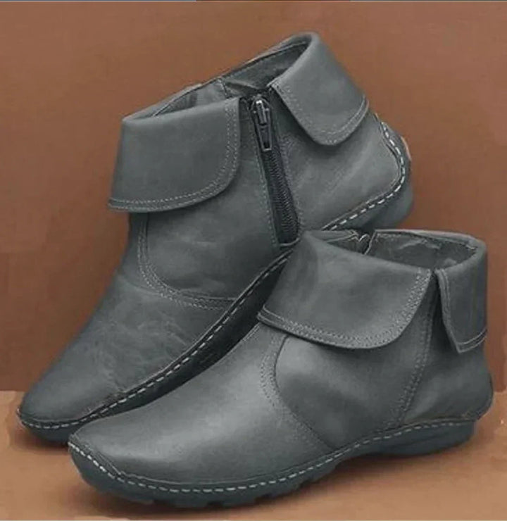 Ulfheira | Damen Stiefeletten Retro Leder-Optik Herbst - Burgundy - Image 4