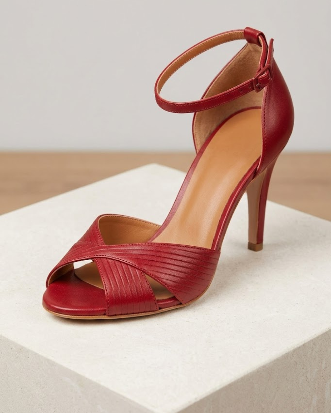 Ulrika | Damen High Heel Sandaletten Stiletto - Red - Image 3