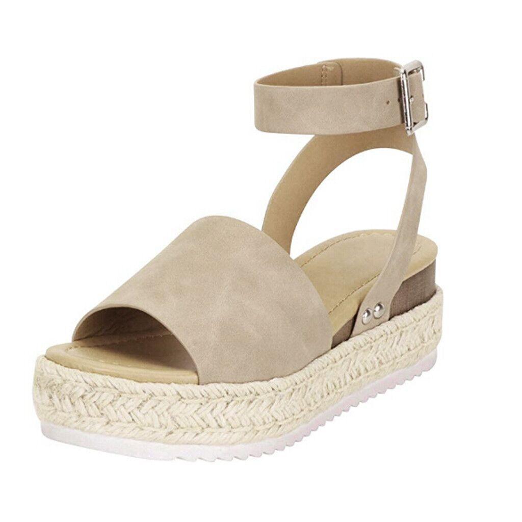 Ursula | Damen Plateau Keilsandaletten mit Espadrille Sohle - Beige - Image 8