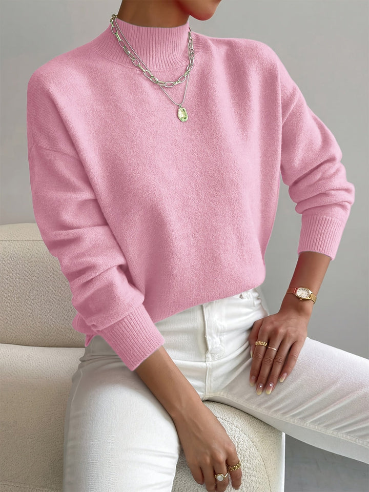 Valdborg | Damen Strickpullover mit Stehkragen - White - Image 2