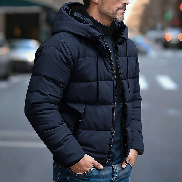 Valdhart | Herren Steppjacke mit Kapuze Winterjacke - Dark Grey - Image 2