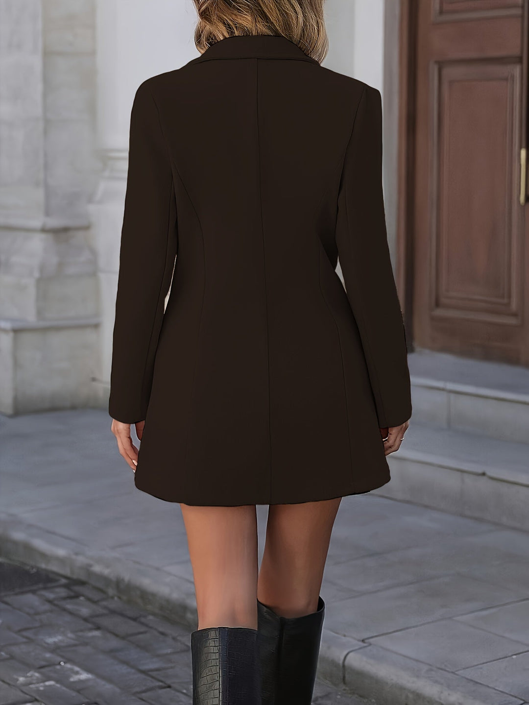 Valdine | Damen figurbetont Kurzmantel mit Knöpfen - Pink - Image 14