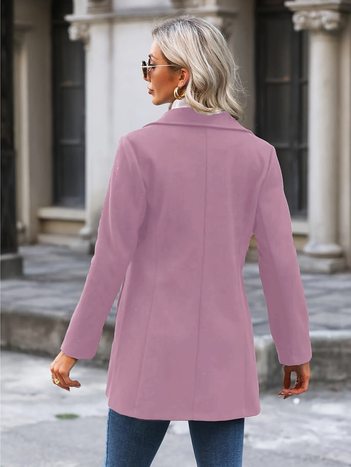 Valdine | Damen figurbetont Kurzmantel mit Knöpfen - Pink - Image 2