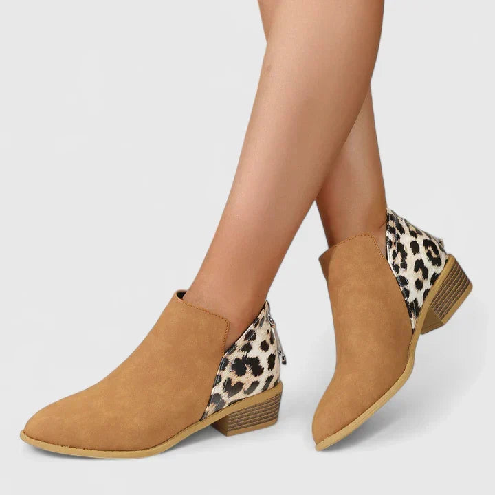 Valdora | Damen Stiefeletten Leopardenmuster Blockabsatz - Image 2
