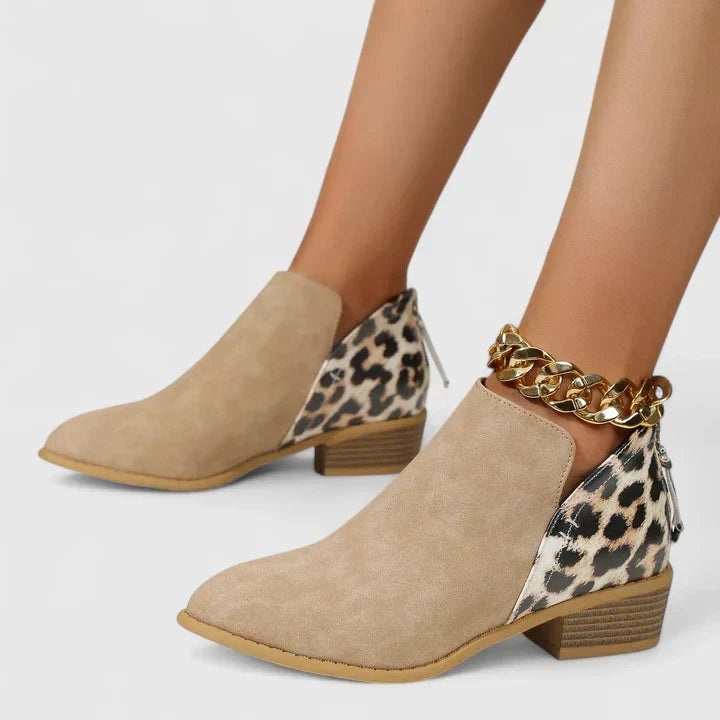Valdora | Damen Stiefeletten Leopardenmuster Blockabsatz - Image 4