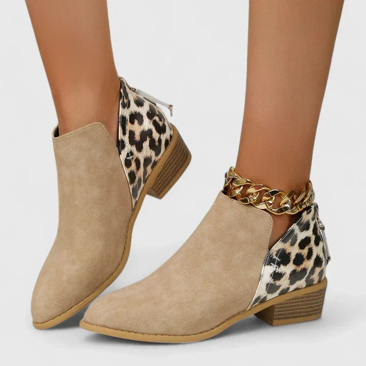 Valdora | Damen Stiefeletten Leopardenmuster Blockabsatz - Image 5