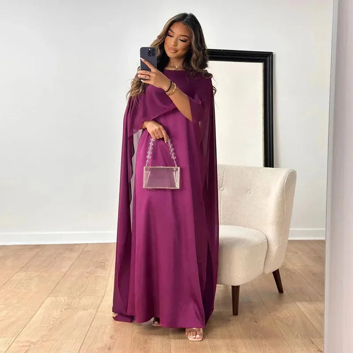 Valentina | Damen Cape Maxikleid Hochzeitsgast - Champagne - Image 4