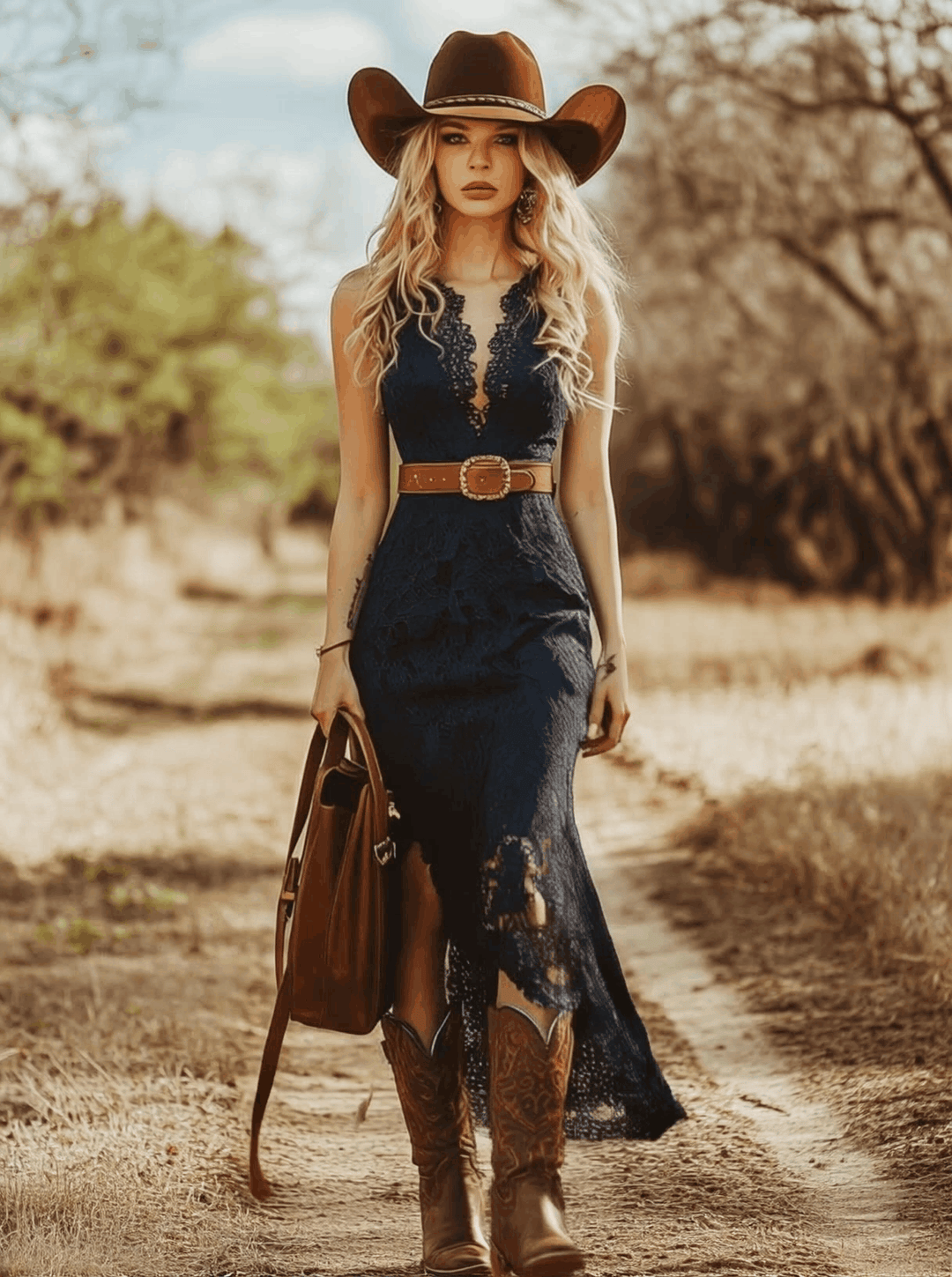 Valentina | Damen Spitzen Ärmellos Midikleid - Navy - Image 2