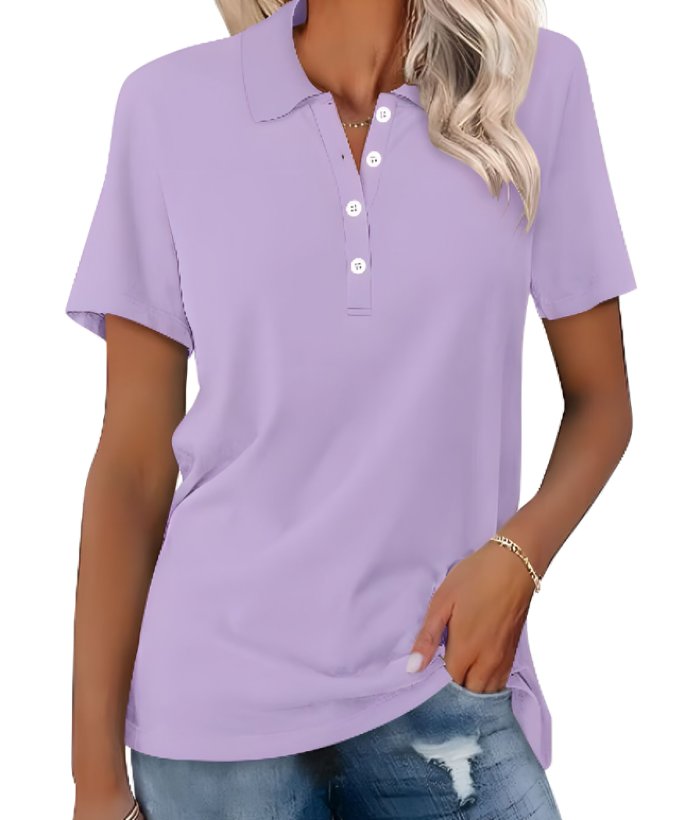 Valeria | Damen Kurzarm Poloshirt Grau - Grey - Image 11