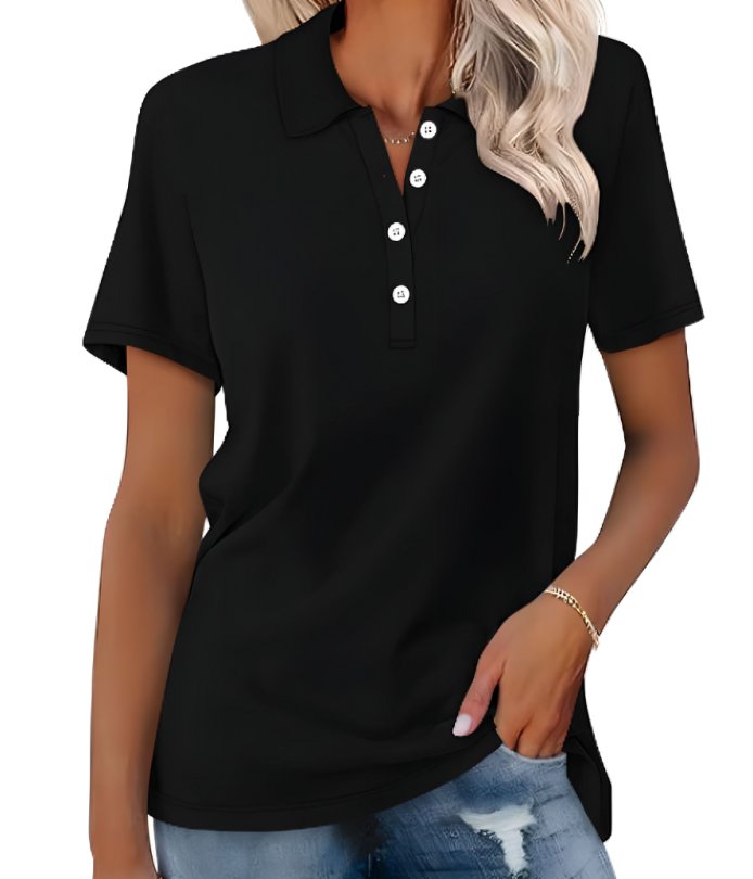 Valeria | Damen Kurzarm Poloshirt Grau - Grey - Image 13