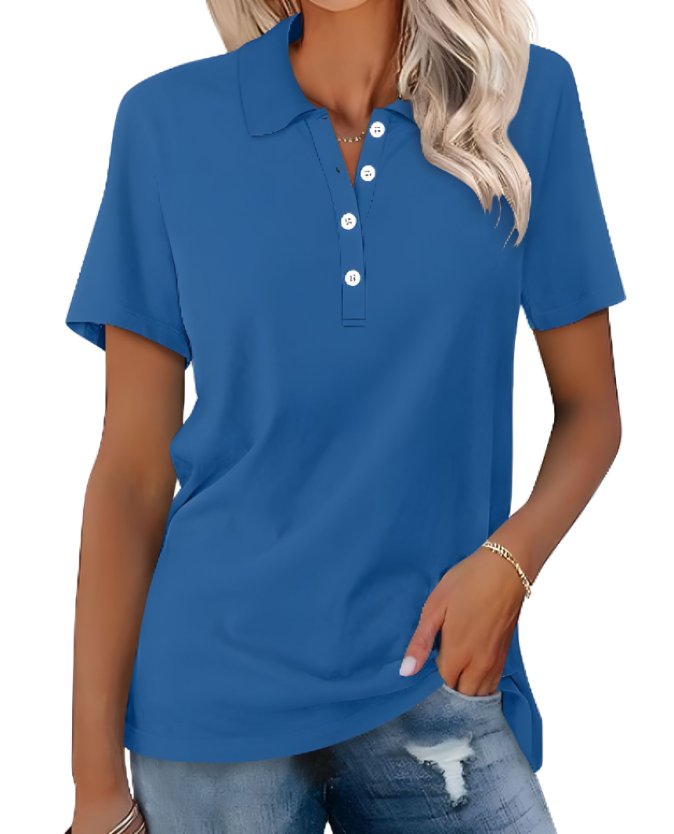 Valeria | Damen Kurzarm Poloshirt Grau - Grey - Image 3