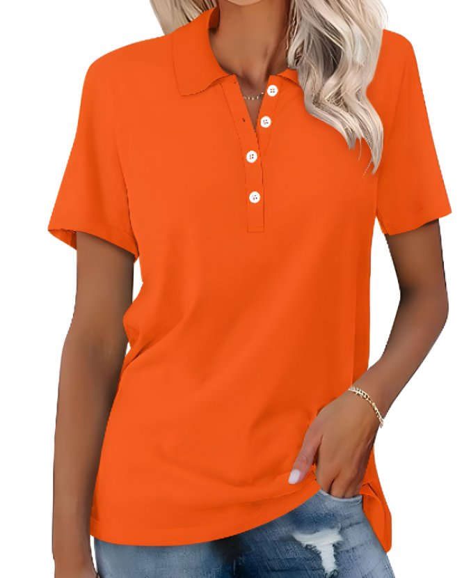 Valeria | Damen Kurzarm Poloshirt Grau - Grey - Image 4
