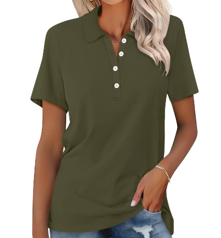 Valeria | Damen Kurzarm Poloshirt Grau - Grey - Image 6