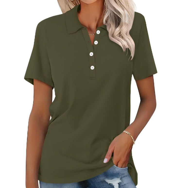 Valeria | Damen Kurzarm Poloshirt Grau - Grey - Image 6