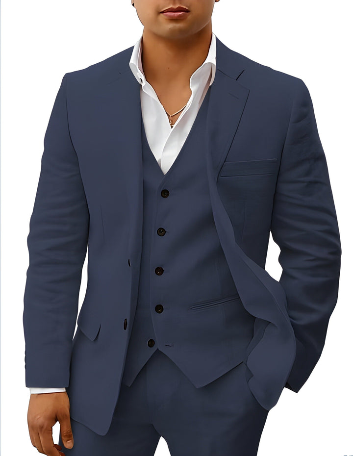 Valerian | Herren Dreiteiler Anzug mit Weste - Beige - Image 6
