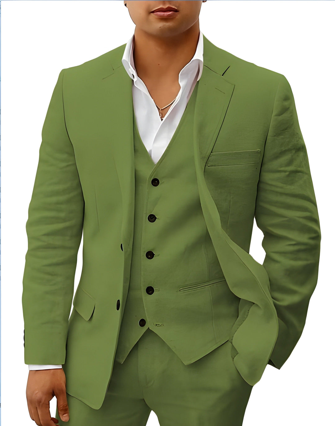 Valerian | Herren Dreiteiler Anzug mit Weste - Beige - Image 8