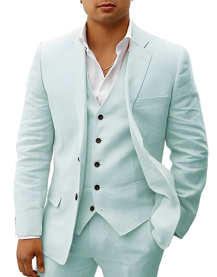 Valerian | Herren Dreiteiler Anzug mit Weste - Beige - Image 9