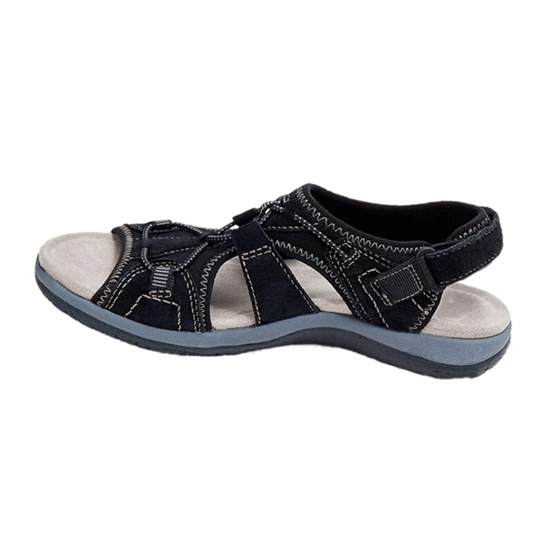 Luna | Damen Sandalen mit Klettverschluss Offene Sommersandalen