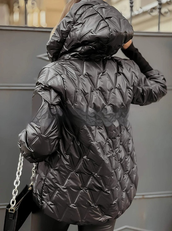 Veldborg | Damen Steppjacke mit Kapuze - Champagne - Image 4