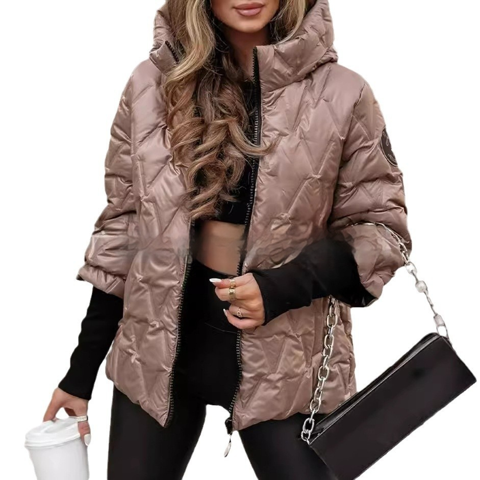 Veldborg | Damen Steppjacke mit Kapuze - Champagne - Image 5