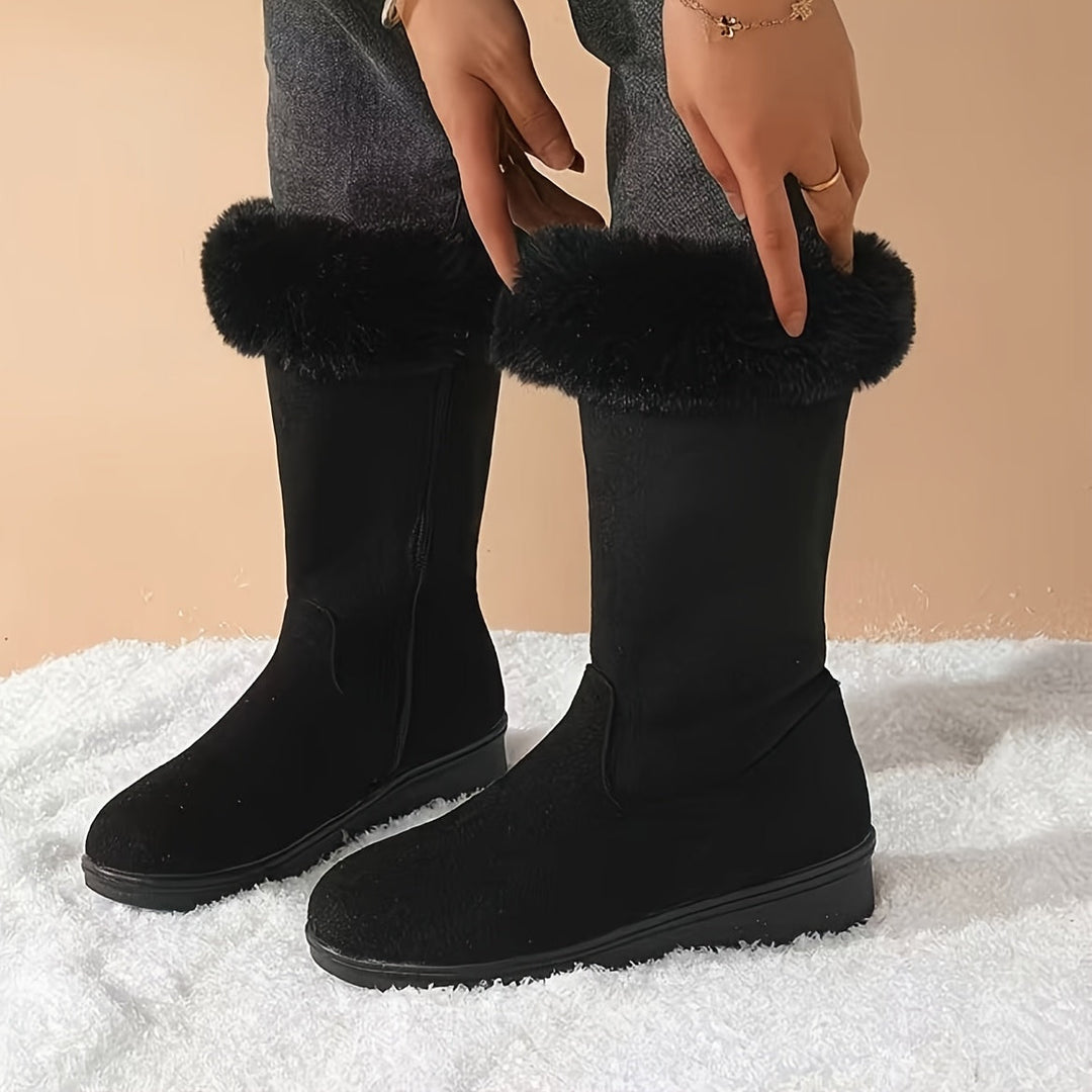 Veldike | Damen Wasserdichte Winterstiefel Wadenhoch - Black - Image 1