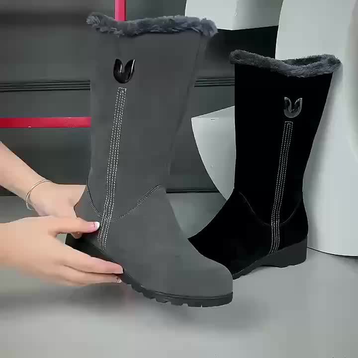Veldike | Damen Wasserdichte Winterstiefel Wadenhoch - Black - Image 10
