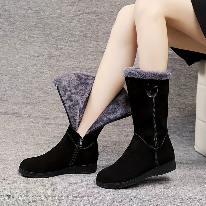 Veldike | Damen Wasserdichte Winterstiefel Wadenhoch - Black - Image 2