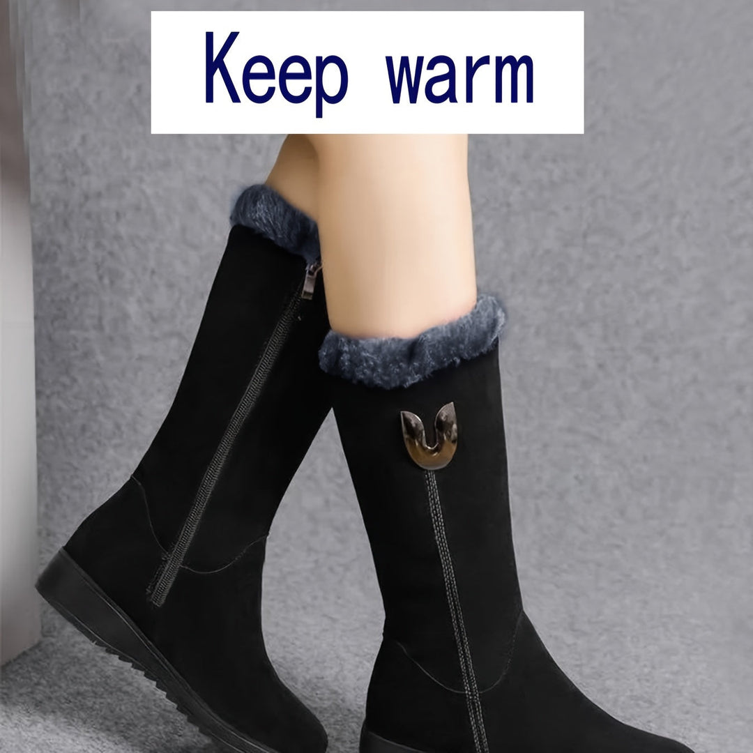 Veldike | Damen Wasserdichte Winterstiefel Wadenhoch - Black - Image 6