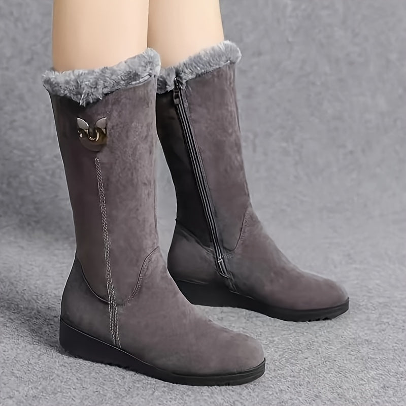 Veldike | Damen Wasserdichte Winterstiefel Wadenhoch - Black - Image 8