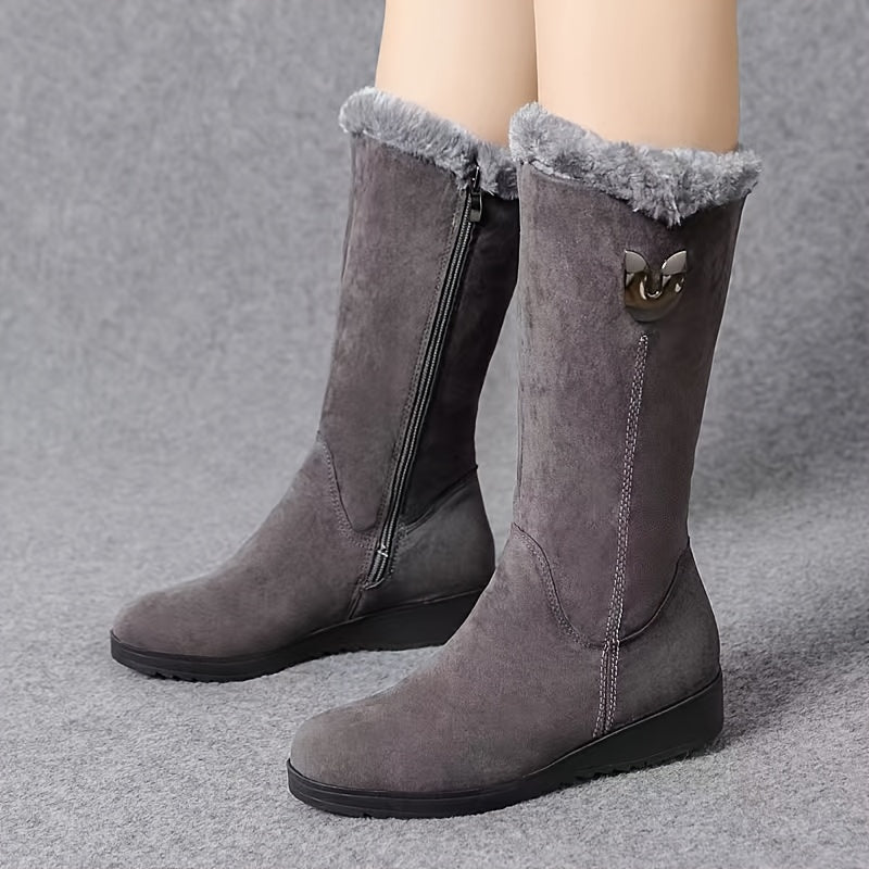 Veldike | Damen Wasserdichte Winterstiefel Wadenhoch - Black - Image 9