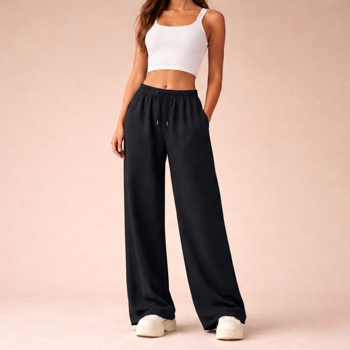 Veldrun | Damen Jogginghose Weites Bein Sweatpants - Brown - Image 10