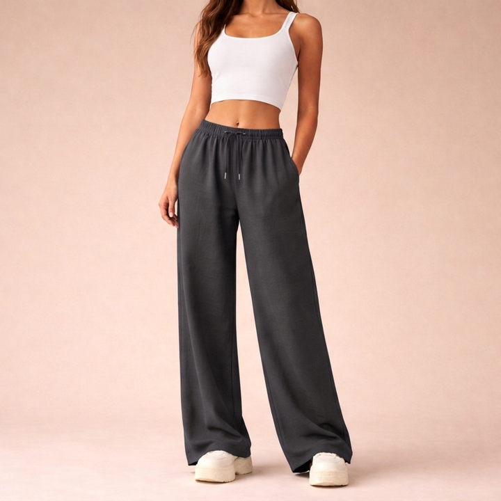 Veldrun | Damen Jogginghose Weites Bein Sweatpants - Brown - Image 12