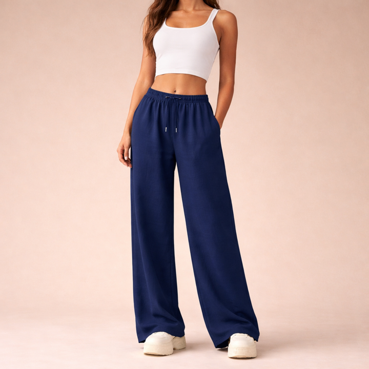 Veldrun | Damen Jogginghose Weites Bein Sweatpants - Brown - Image 7
