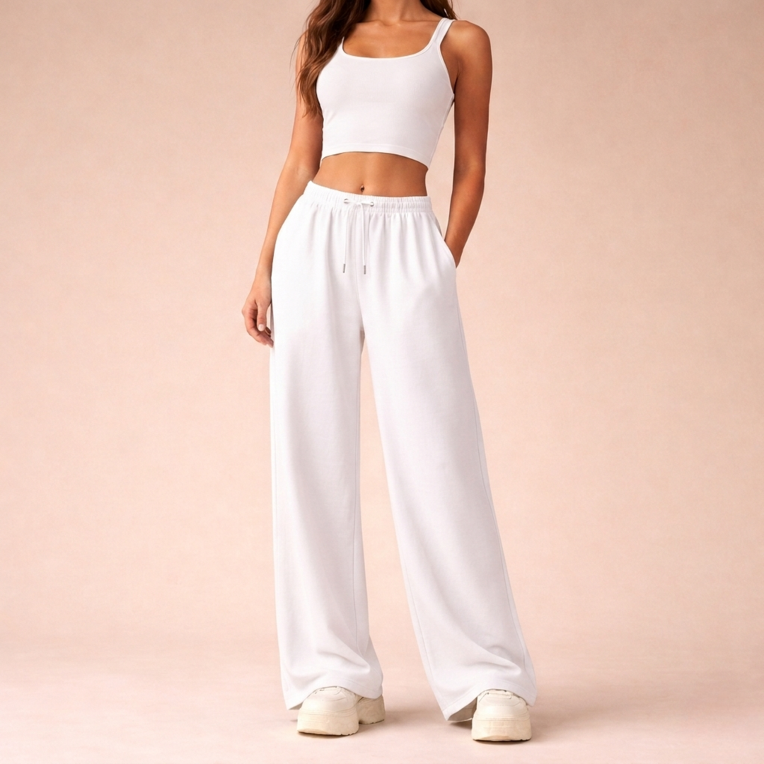 Veldrun | Damen Jogginghose Weites Bein Sweatpants - Brown - Image 9