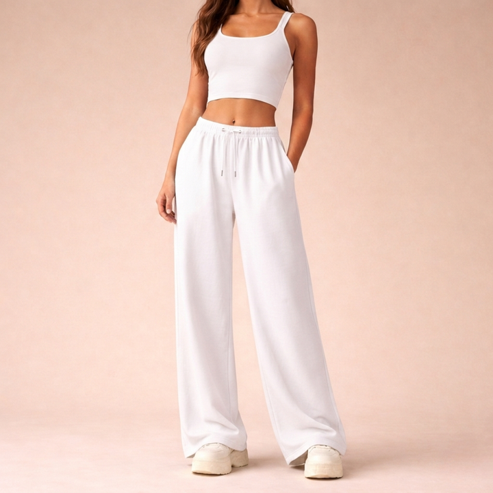 Veldrun | Damen Jogginghose Weites Bein Sweatpants - Brown - Image 9