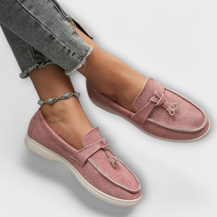 Veldrun | Damen Loafers Flache Slipper Komfortschuhe - Beige - Image 4