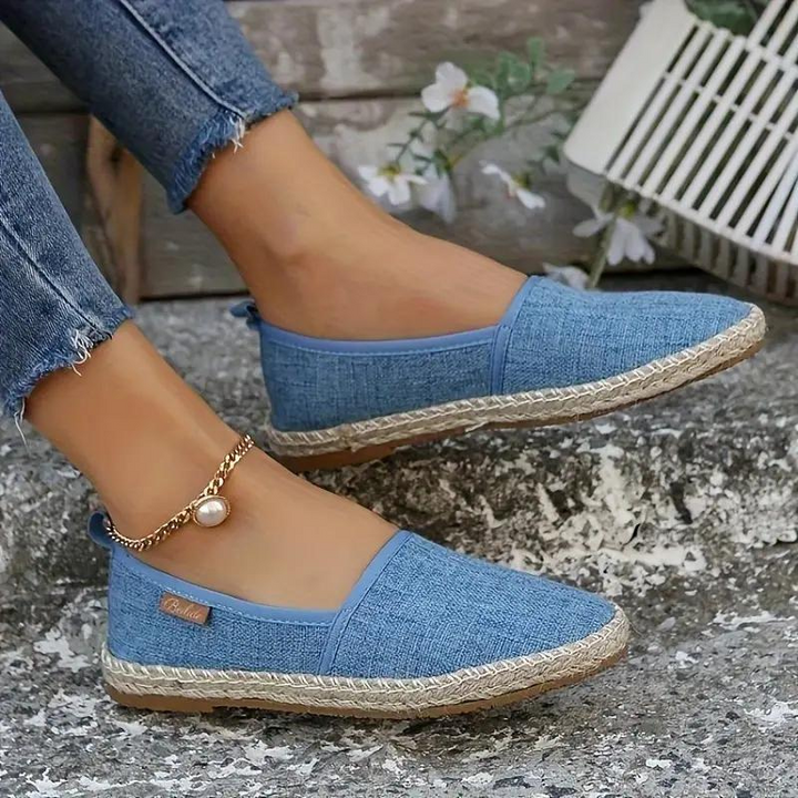 Vellara | Damen Espadrilles Flache Schlupfschuhe - Beige - Image 2