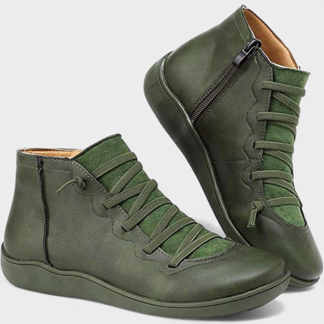 Vendrike | Damen Stiefeletten mit Schnürung & Reißverschluss - Red - Image 6
