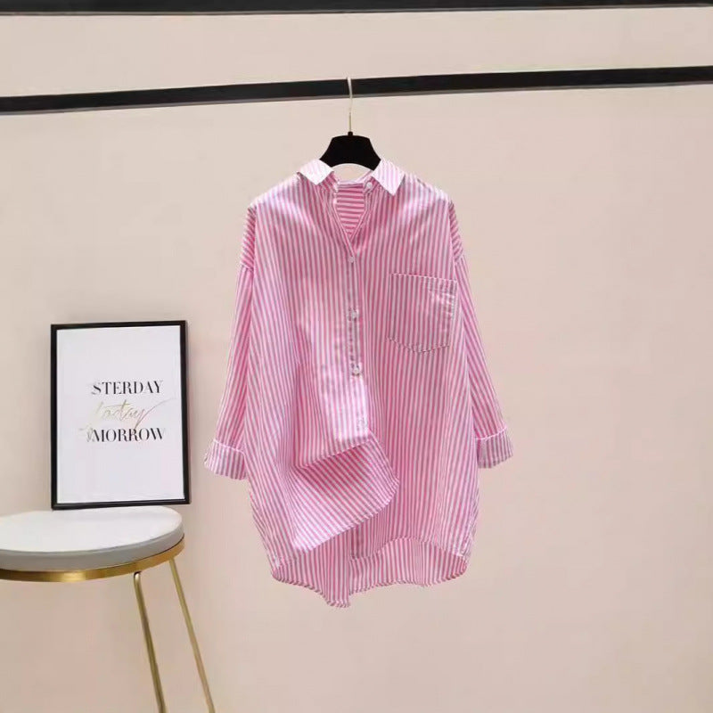 Gesine | Damen Gestreiftes Oversize Hemd Langarm - Striped - Image 2