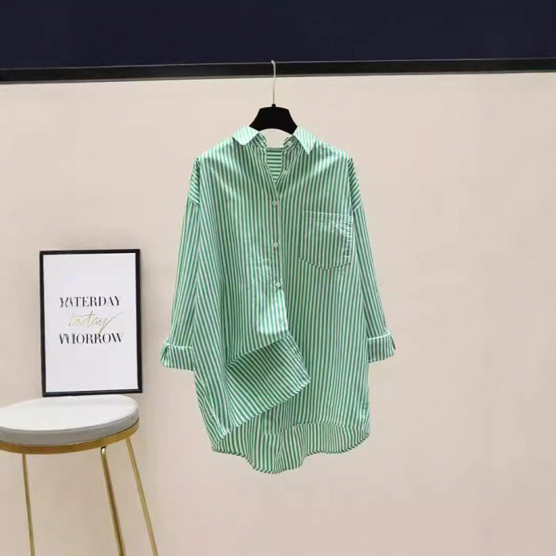 Gesine | Damen Gestreiftes Oversize Hemd Langarm - Striped - Image 4