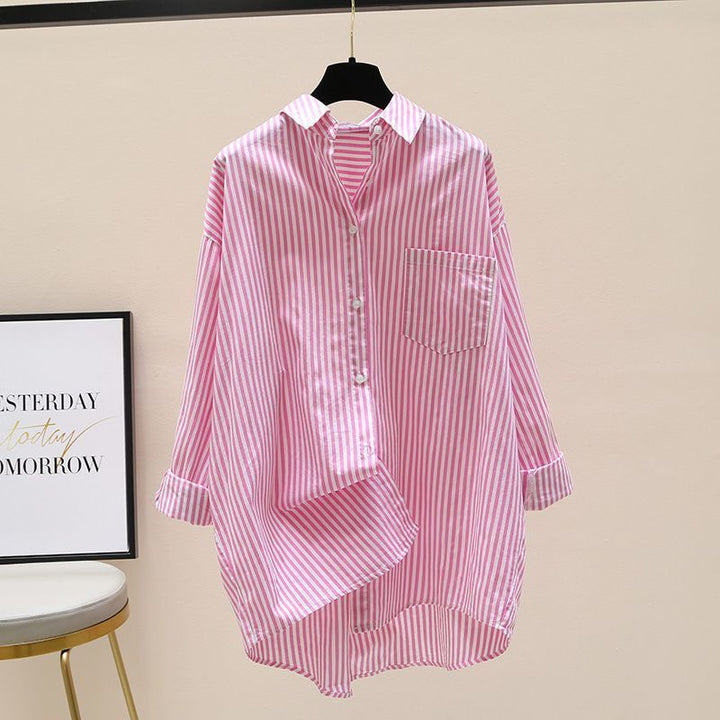 Gesine | Damen Gestreiftes Oversize Hemd Langarm - Striped - Image 6