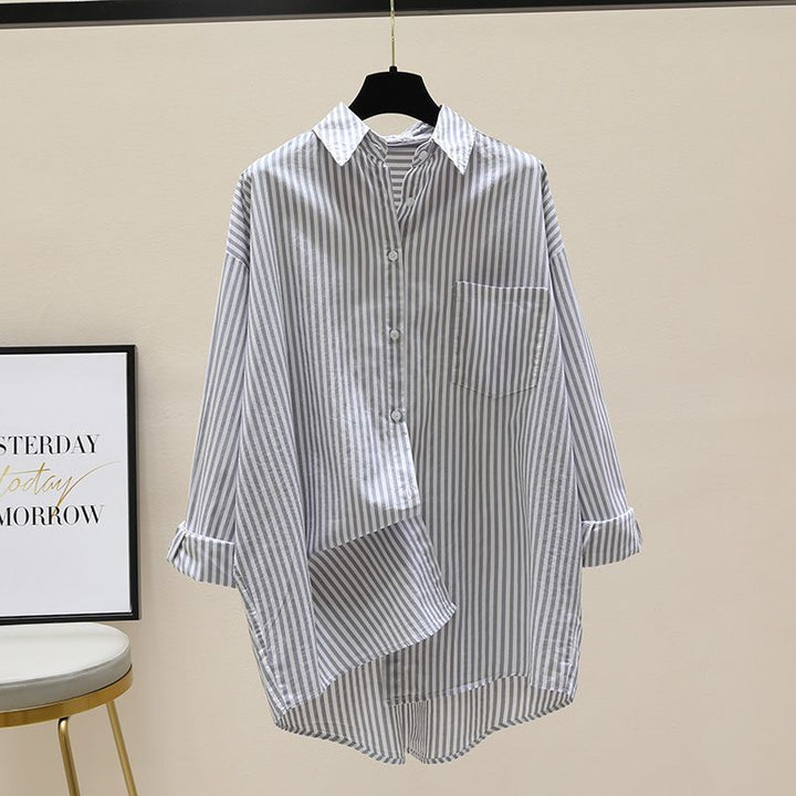 Gesine | Damen Gestreiftes Oversize Hemd Langarm - Striped - Image 8