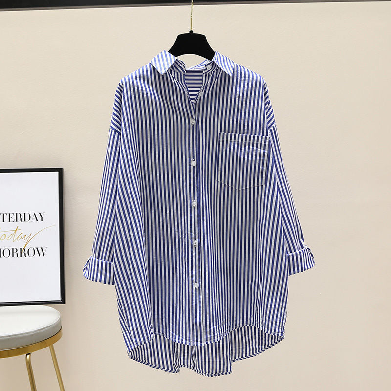 Gesine | Damen Gestreiftes Oversize Hemd Langarm - Striped - Image 9