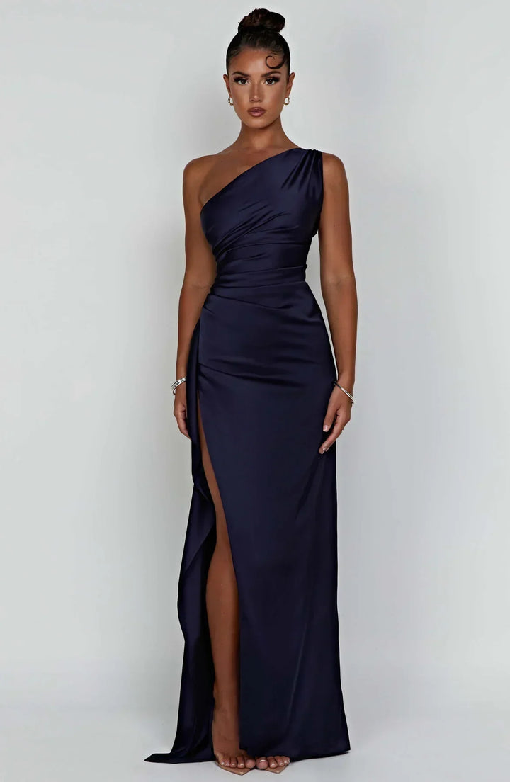Violetta | Damen One Shoulder Maxikleid - Red - Image 18