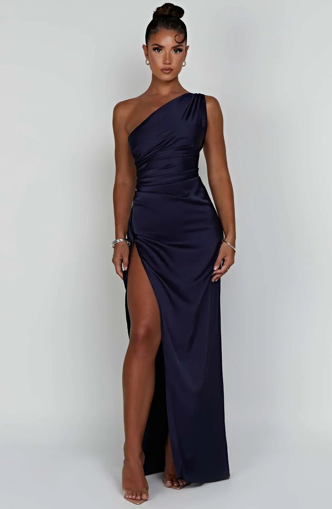 Violetta | Damen One Shoulder Maxikleid - Red - Image 19