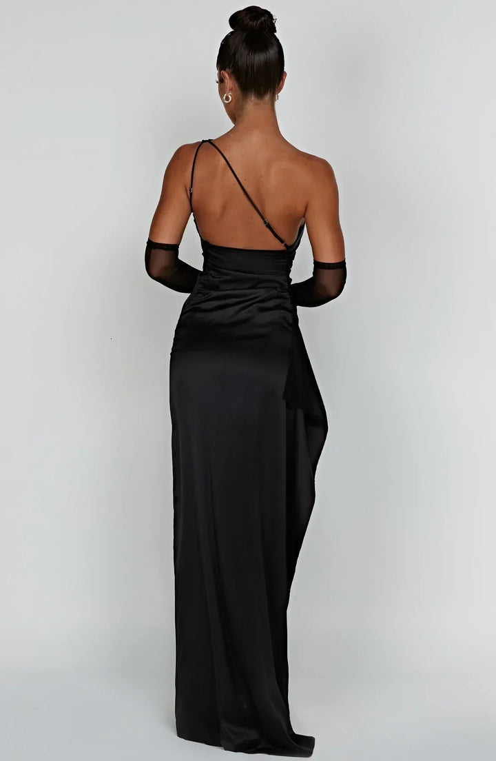 Violetta | Damen One Shoulder Maxikleid - Red - Image 25