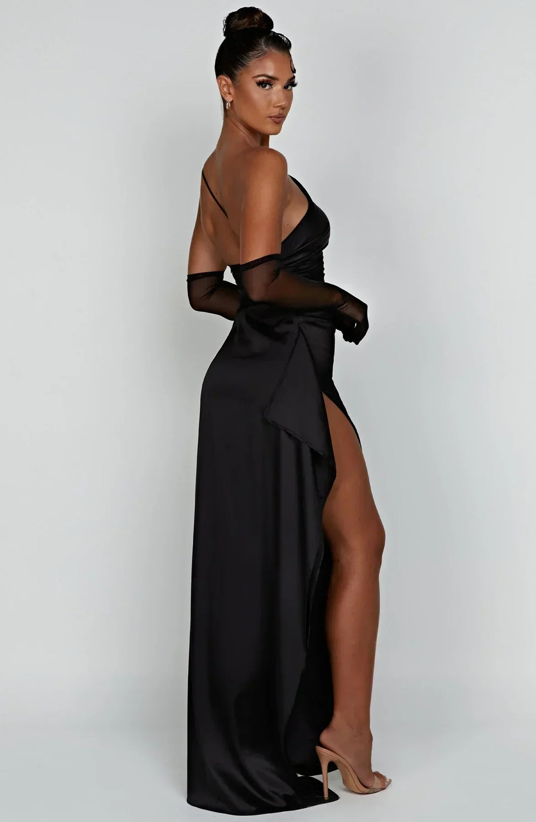 Violetta | Damen One Shoulder Maxikleid - Red - Image 29